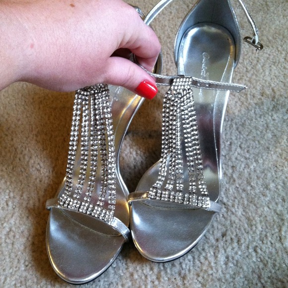 Silver Rhinestone Stilettos