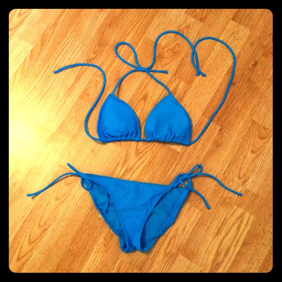 OP blue string bikini small s