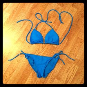 OP blue string bikini small s
