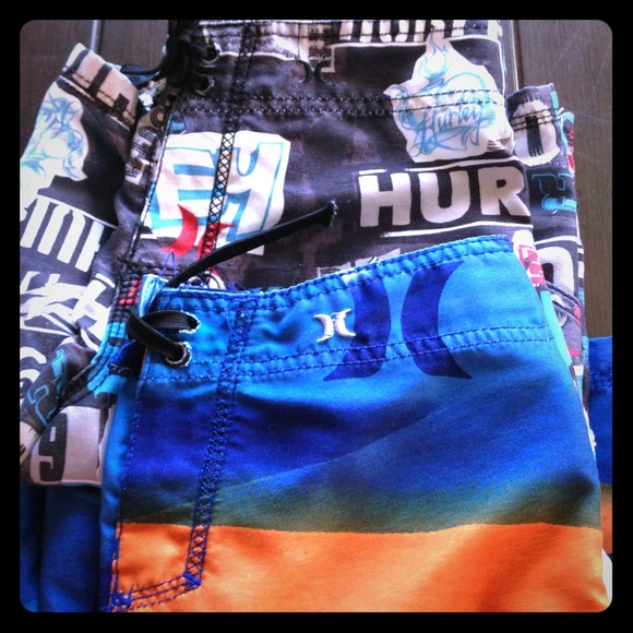 Hurley Teen Boys Swim Trunks Board Shorts 2 Pairs