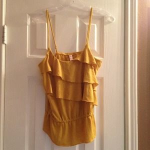Darker yellow mustard flowy top adjustable straps