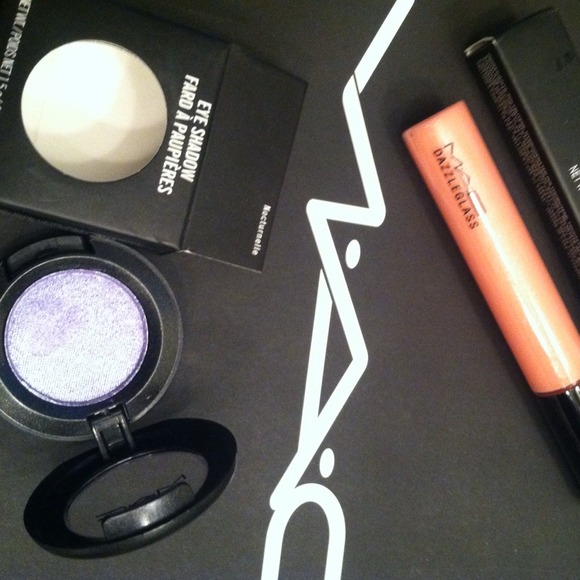 Mac swatched lipgloss and shadow