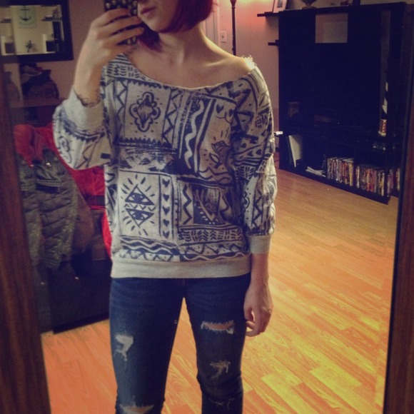 Vintage cut out neckline sweater