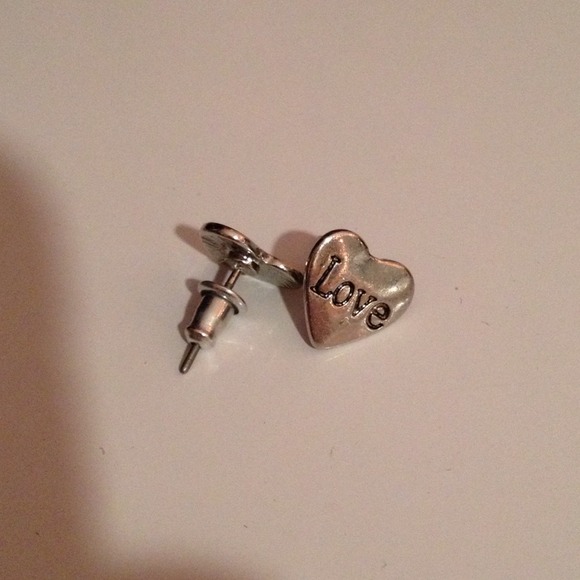 Love heart silver earrings