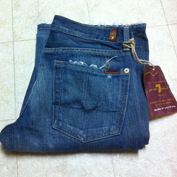 7 for all Mankind Denim - 7 For All Mankind Distressed Flare Jeans