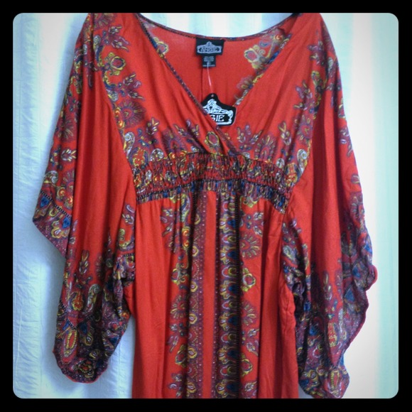 Red hippie dress