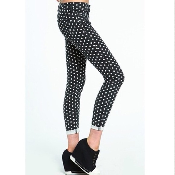 ✖️SOLD✖️Black Polka Dot Skinny Jeans - Picture 4 of 4