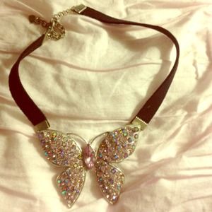 Butterfly choker necklace