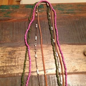 Set of 4 long necklaces bundle