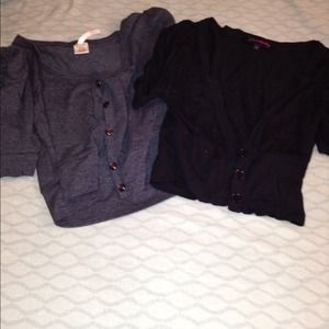 Two cardigans black and gray