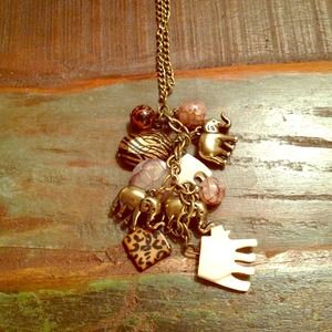 Safari elephant necklace bundle
