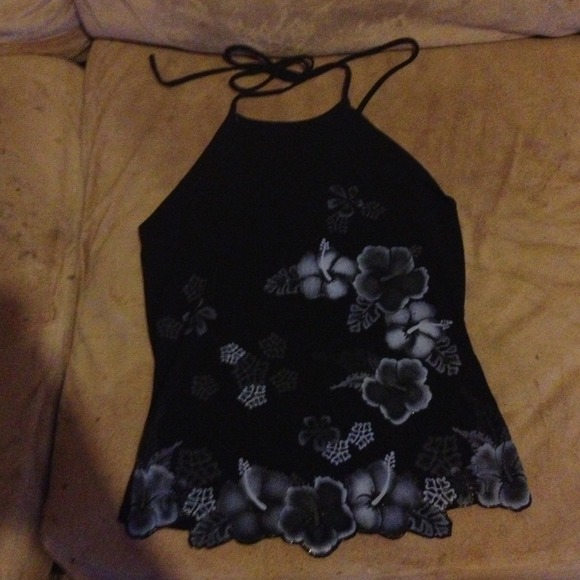 Cute Girl Flower Halter Top.