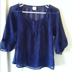 Inked & Faded Blue Top