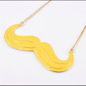 Yellow mustache necklace