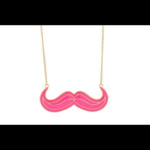 Hot pink mustache necklace!