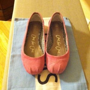 TOMS pink ballet flats