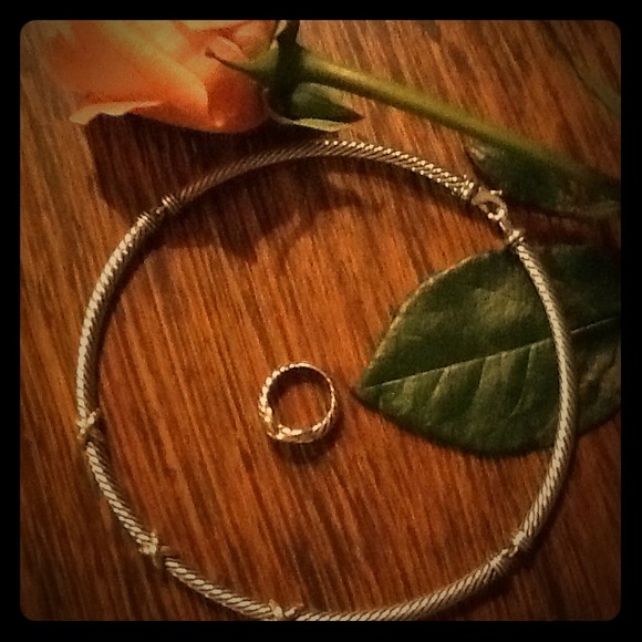David Yurman Cable Triple X Choker and ring set!