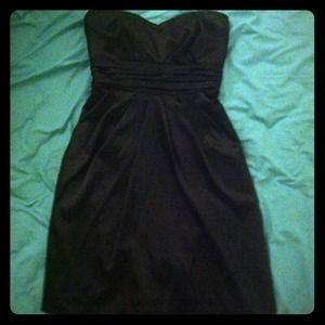 Satiny black cocktail dress