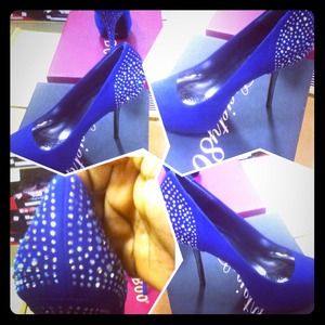Blue shoes high heels