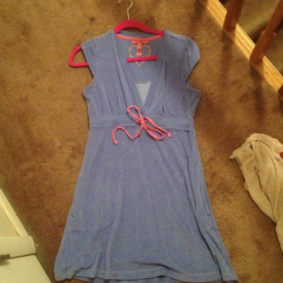 Betsey Johnson Dresses & Skirts - Betsy Johnson purple and pink terry cloth dress