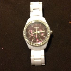 White Fossil Watch