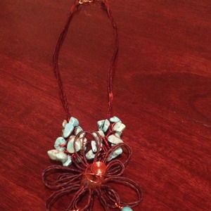 NEW leather and turquoise necklace