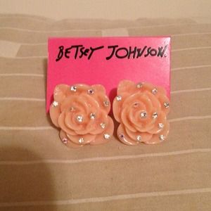 Rose betsey Johnson earrings