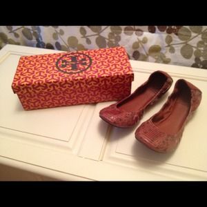 Tory Burch Eddie Watersnake Flats (Sz 10 10.5 11)