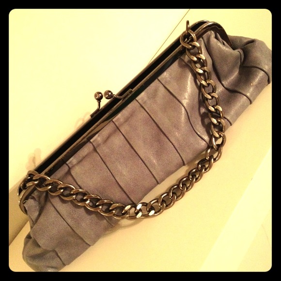 Grey Chain Clutch