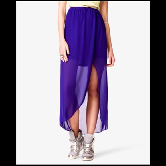 Forever 21 cobalt high-low tulip skirt - Picture 2 of 3