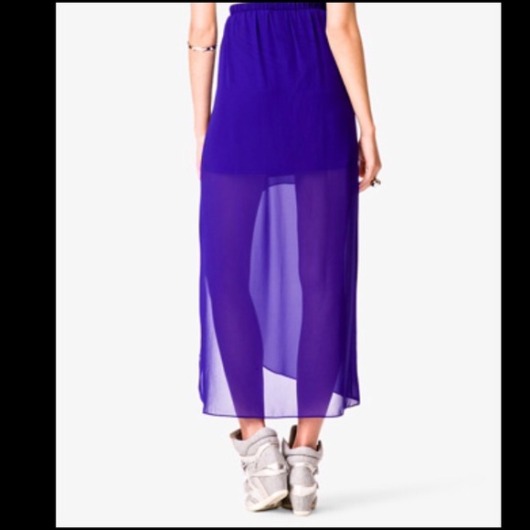 Forever 21 cobalt high-low tulip skirt - Picture 3 of 3