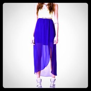 Forever 21 cobalt high-low tulip skirt