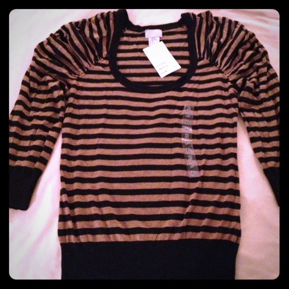 Black and Tan 3/4 Sleeve Top