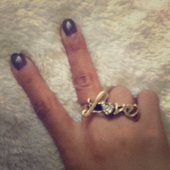 Sold!! Reduced! Brand new double finger love ring