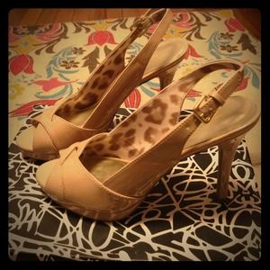 Christian Siriano Open Toed Strappy Heels in Nude