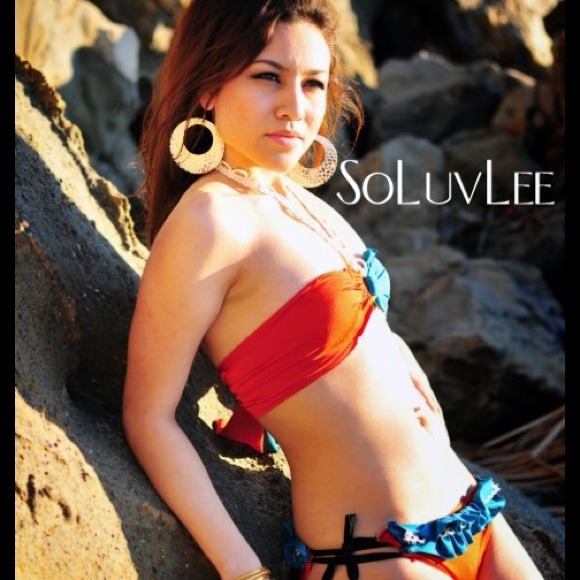 Orange sickle bikini set