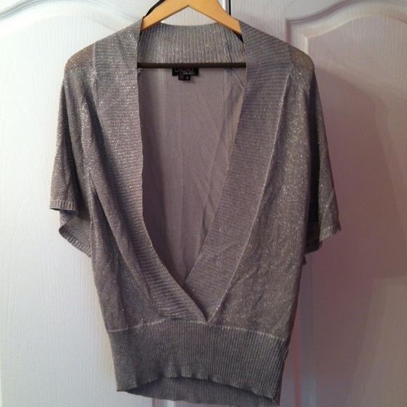 Silver shimmery short sleeved overshirt