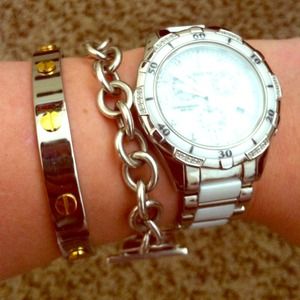 Trendy Gold and Silver Screw Fashion Bracelet