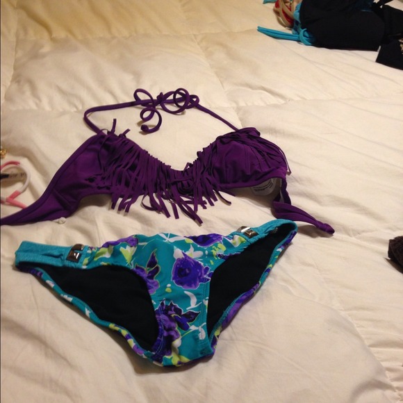 Purple & turquoise swim suit