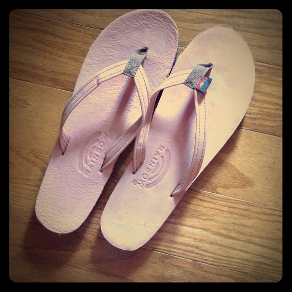Ladies Rainbow Sandals Dusty Pink