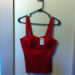 New vibrant red bustier.