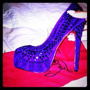 Louboutin Purple Black-Studded Pump!