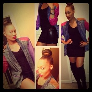 Vintage Denim Color-Blocked Jacket!!