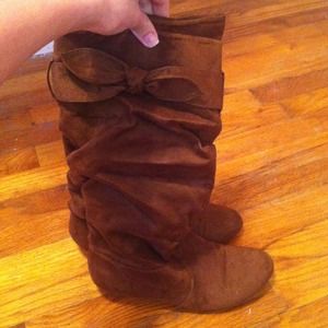 Brown suede boots!