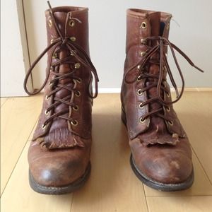 Leather Lace Up Boots