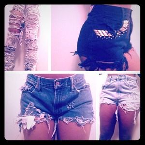 Ruined Denim Jeans Shorts or Pants!!!