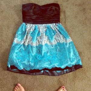 Strapless silky dress