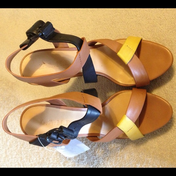 Lamb Skin Tan, Black & Yellow shoes. - Picture 2 of 4