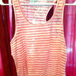 Cute Coral striped tank top!