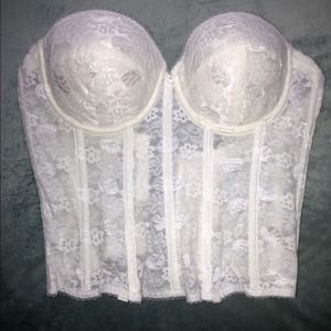 Vintage White Lace Corset 34C Fits S-M